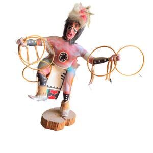 Vintage Native American Hoop Dancer Kachina Doll‎ 14"